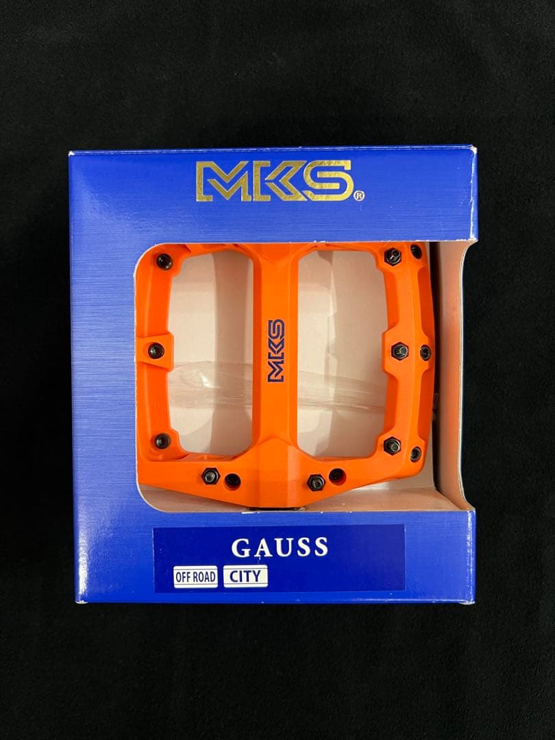 (絶版品)ミカシマMKS 三ヶ島フラットペダル GAUSS ガウス オレンジ
