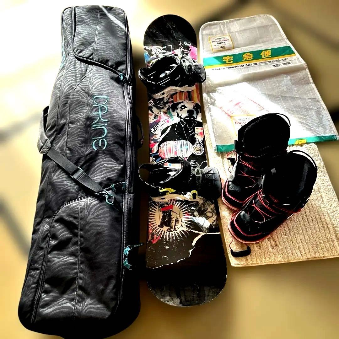 スノーボード4点セット　板+ビンディング+ブーツ+ケース