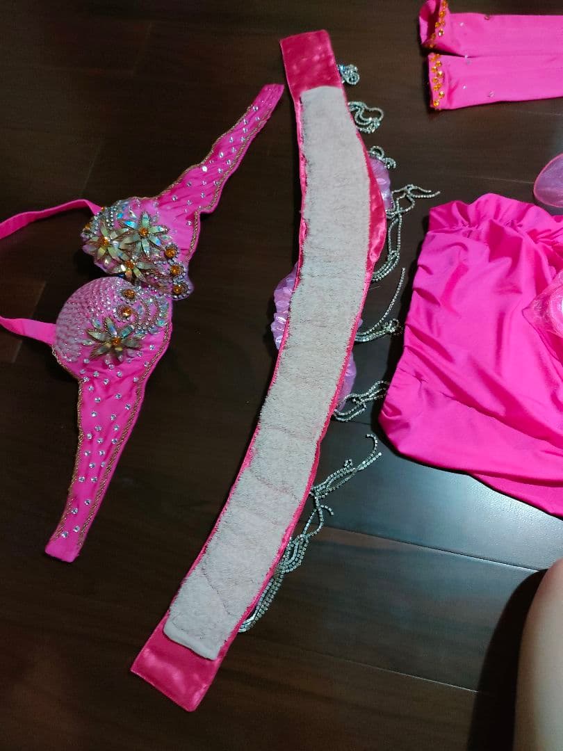 ピンク ベリーダンス衣装セットまとめ　ジプシースカート　練習着