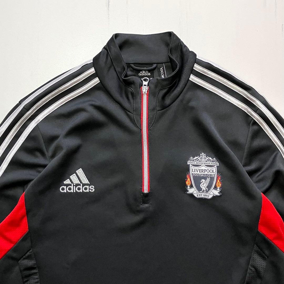 【極美品】11-12 adidas Liverpool 公式ハーフジップウェアＬ