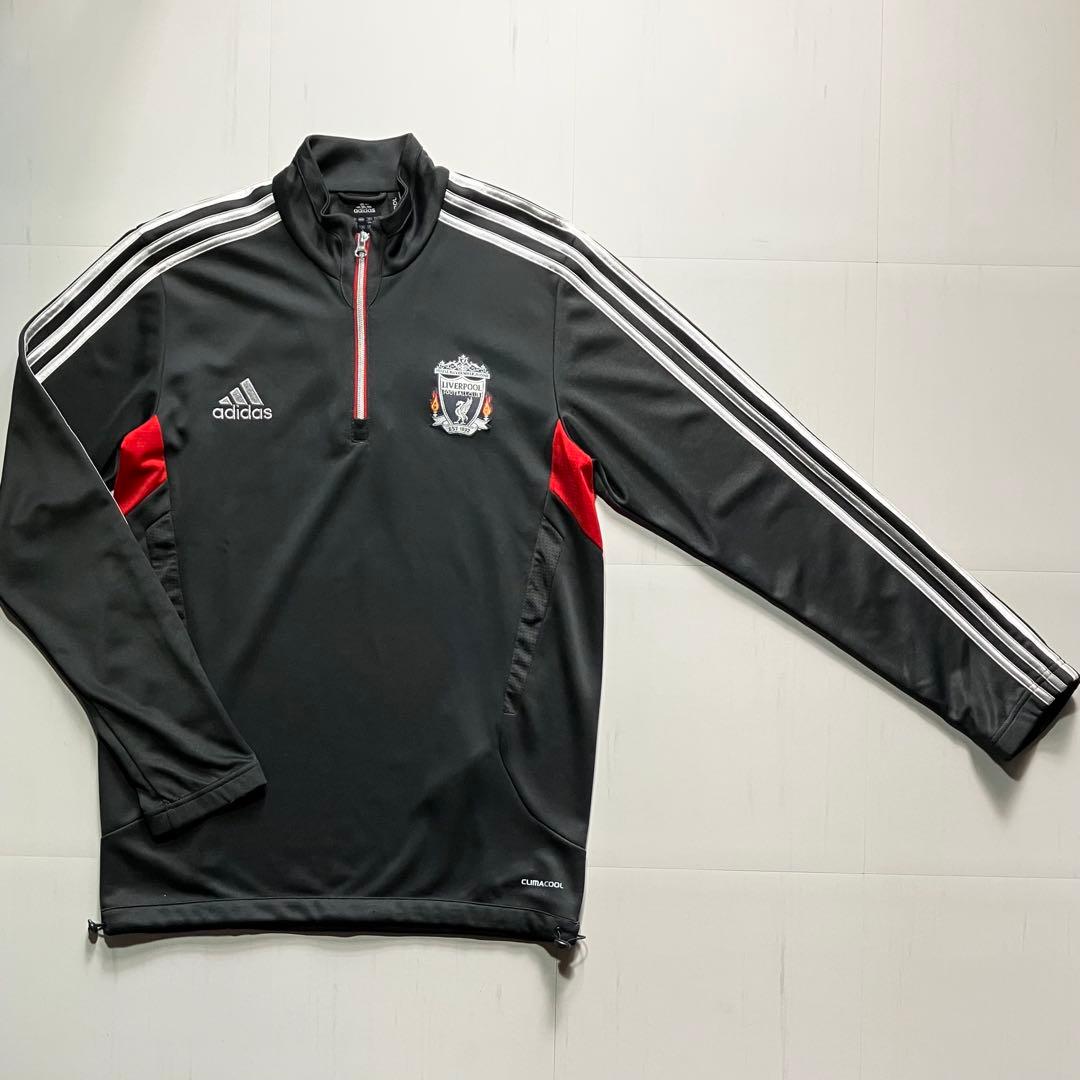 【極美品】11-12 adidas Liverpool 公式ハーフジップウェアＬ