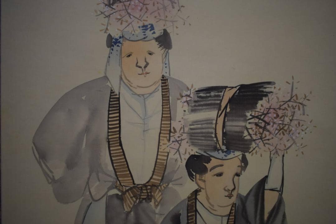 真作/松洞/大原女図/布袋屋掛軸HI-950