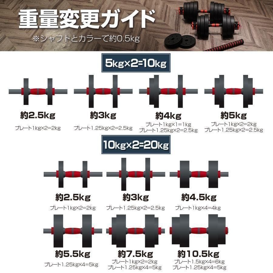 ダンベル 可変式 20kgダンベル 40kgR2512多機能2個セット