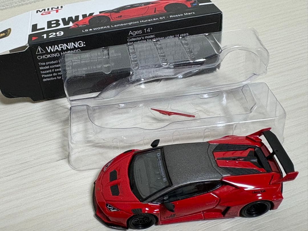 MINI GT 1/64 LB★WORKS ランボルギーニ ウラカン GT 赤