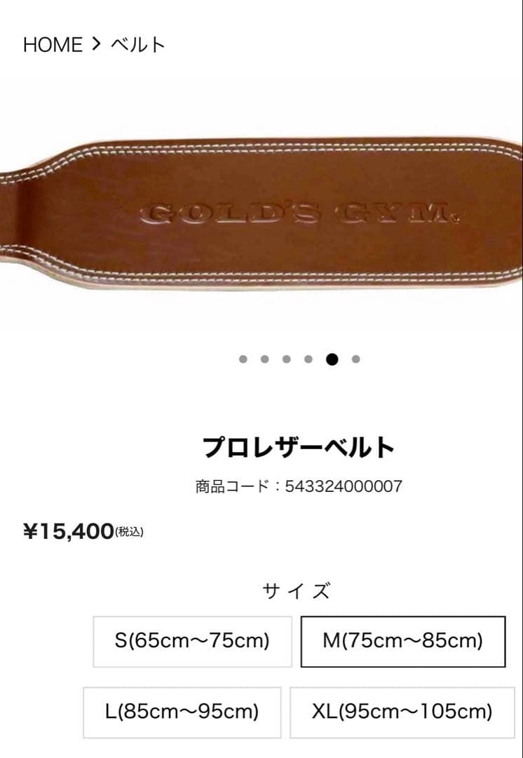 GOLD'S GYM プロレザーベルト M