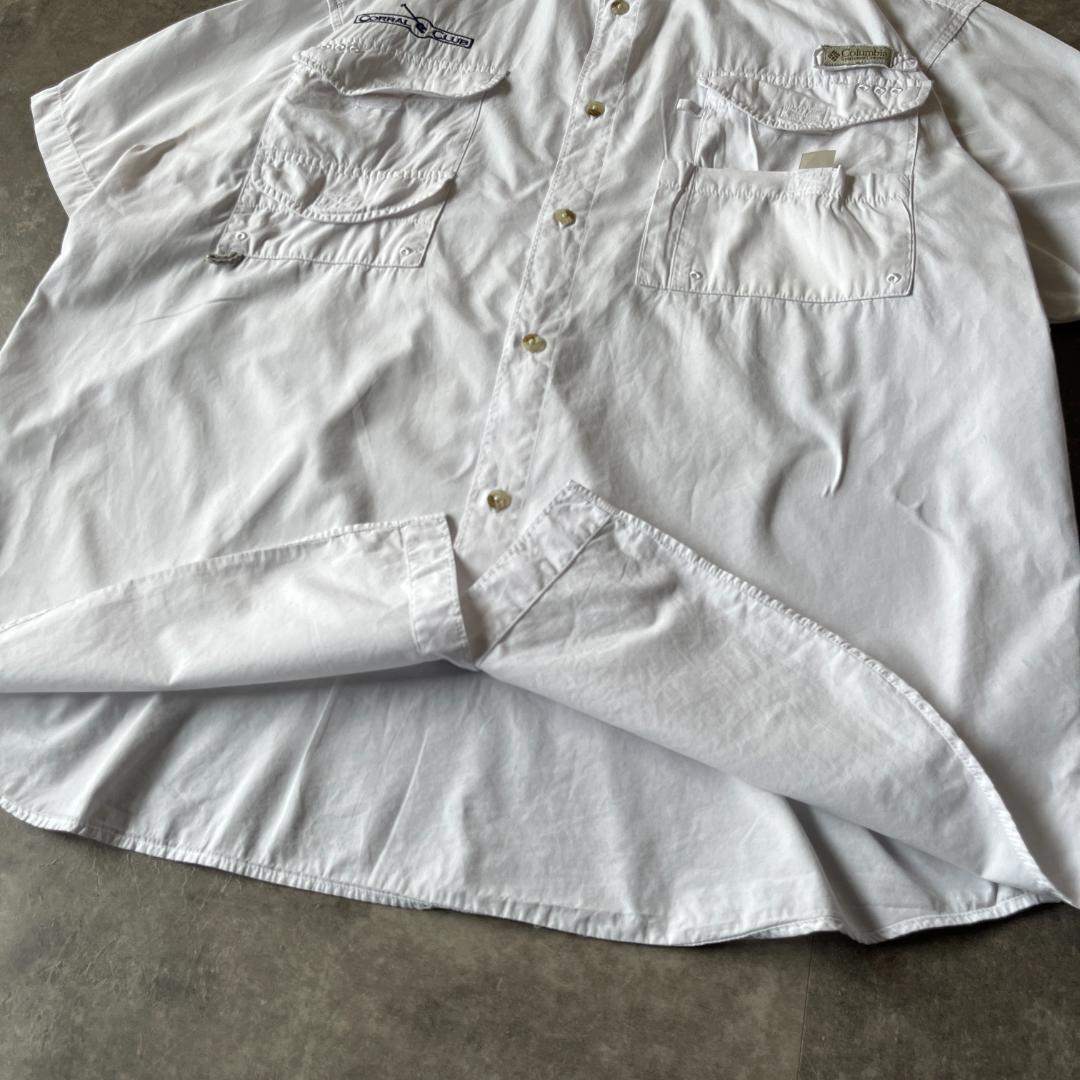 00s Columbia フィッシングシャツ 多ポケット XXL 白 A254
