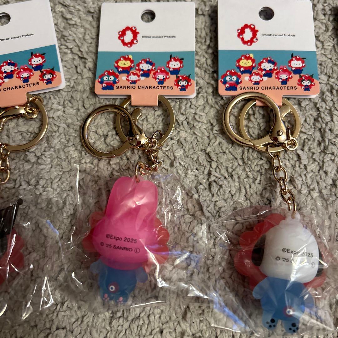 新品　ミャクミャク　立体マスコットクリアホルダー　キティ　クロミ　マイメロディ