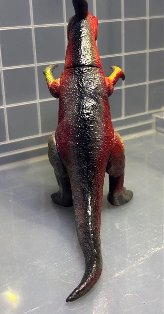 当時物 マルシン 大恐竜シリーズ サウロロプス 大サイズ ソフビ　約19cm