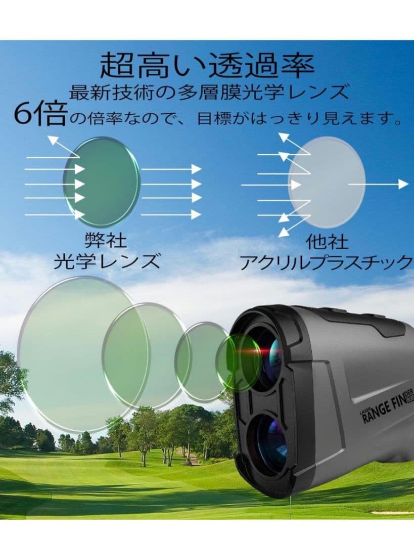 ✨ゴルフ距離計 超小型✨800ヤード レーザー距離計 連続測定機能付