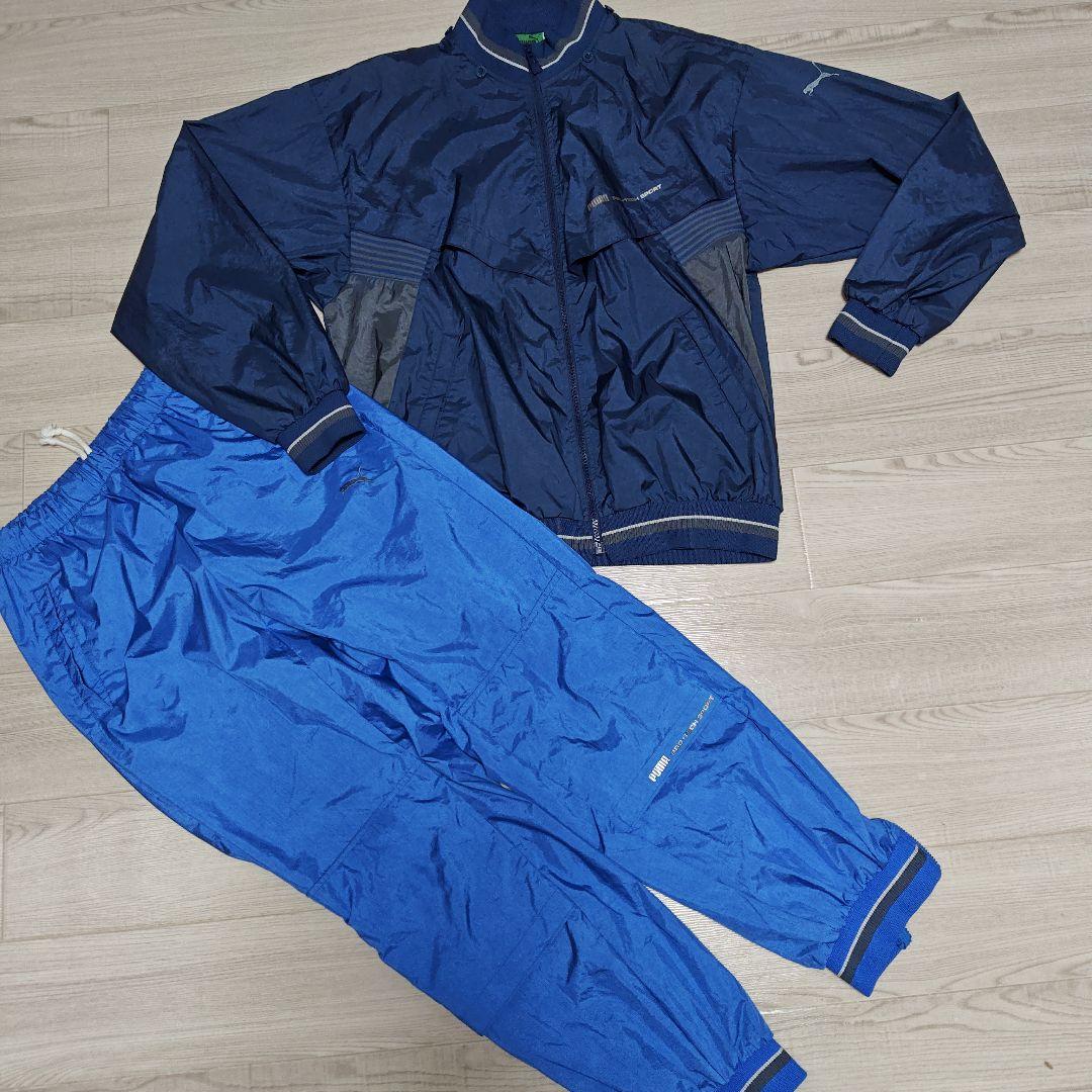裏アルミ　PUMA 上下 80's90’sネイビー/ブルーヒットユニオン
