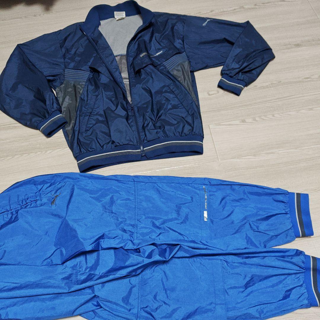 裏アルミ　PUMA 上下 80's90’sネイビー/ブルーヒットユニオン