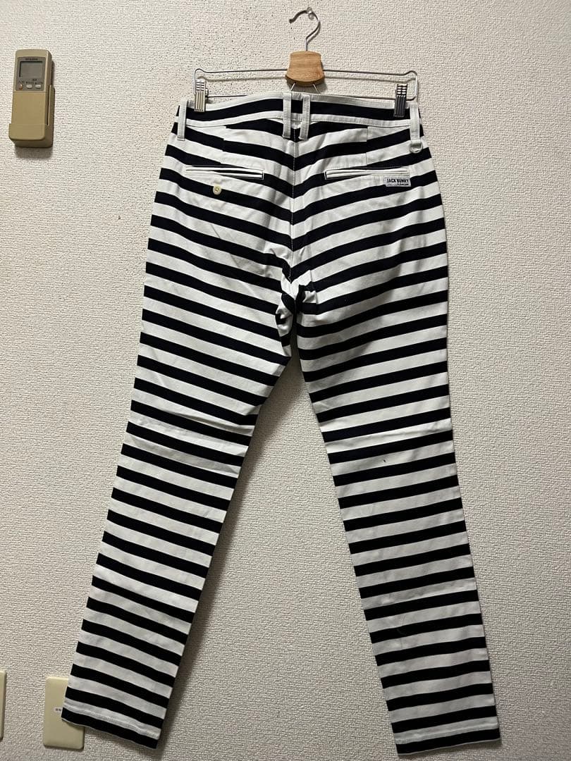 ジャックバニー　ボーダー柄　パンツ　/5　ダークネイビー×白　ストレッチ　ゴルフ