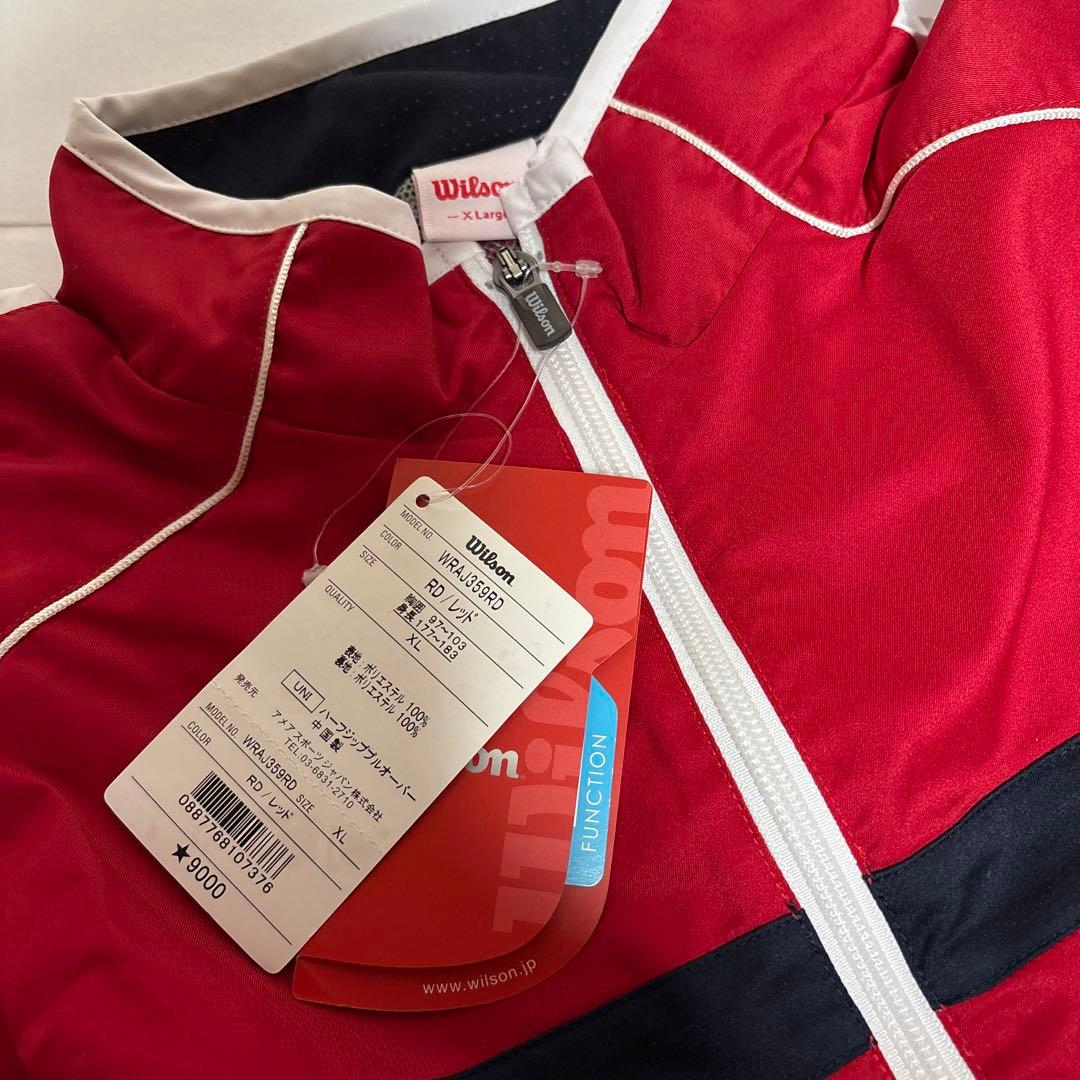 Wilson ハーフジップ テニスウェア ジャージレッド　XL
