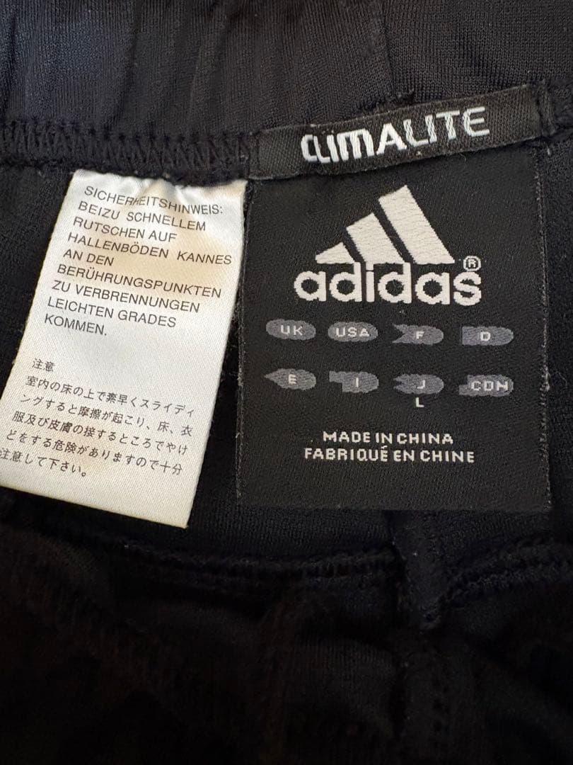 adidas アディダス　ジャージ　セットアップ 黒 金 3本線　L