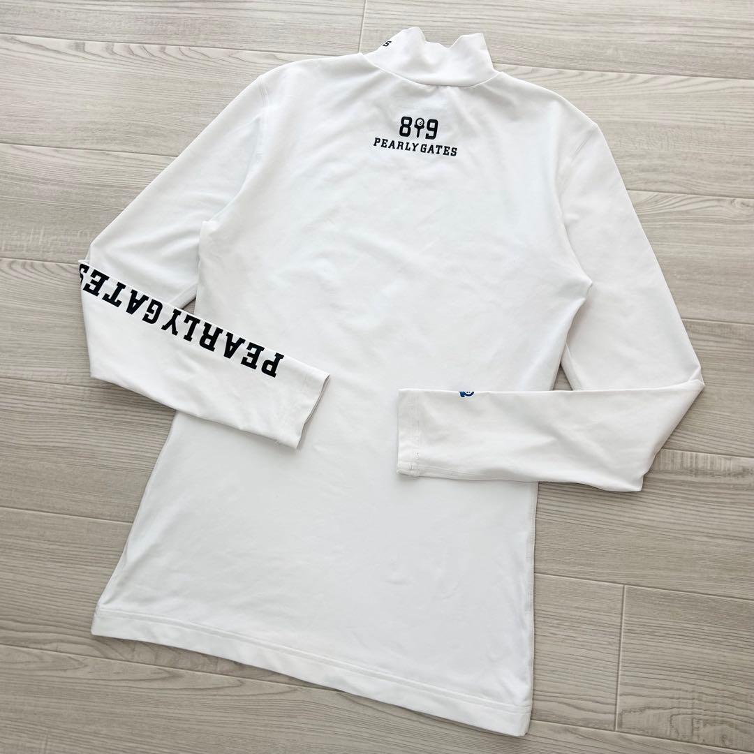 美品　パーリーゲイツ　ハイネック　モックネック　長袖シャツ　カットソー　ホワイト