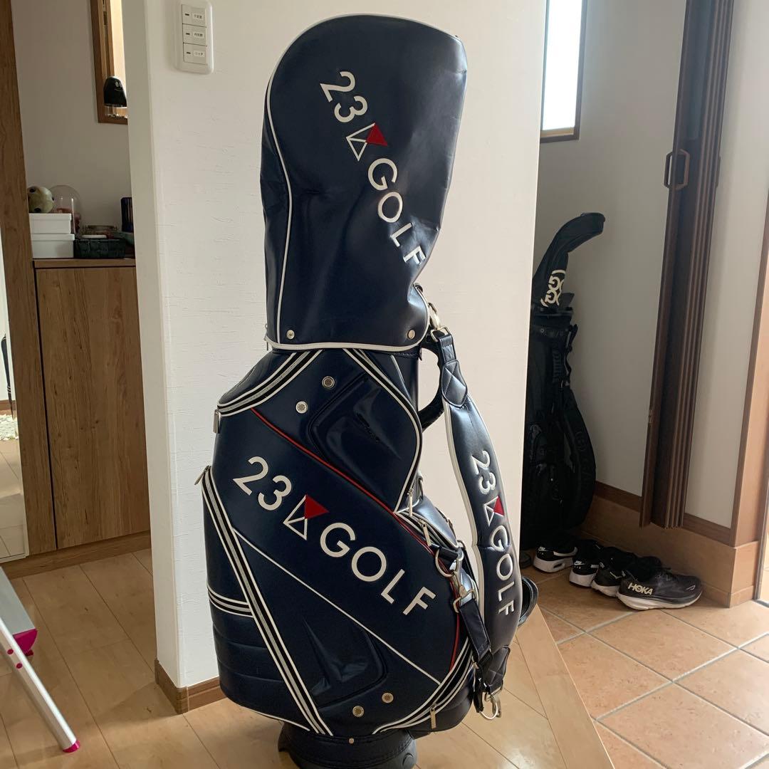 23GOLF キャディバッグ ネイビー3点式ヘッドカバー5点セット