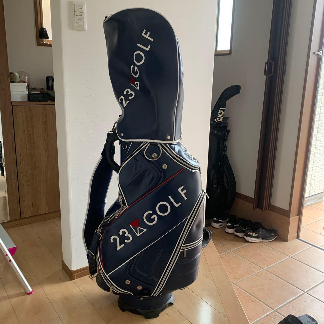 23GOLF キャディバッグ ネイビー3点式ヘッドカバー5点セット