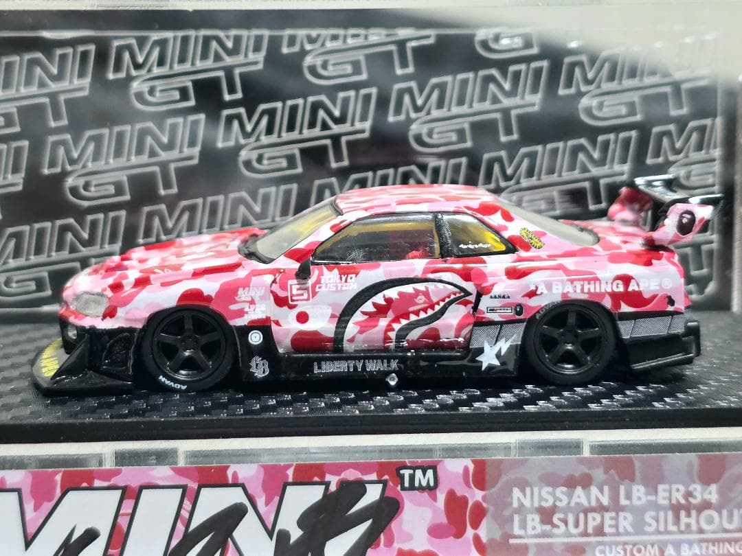 限定 LBWK Mini GT BAPE 日産 ER34+ ケース付きサイン入り