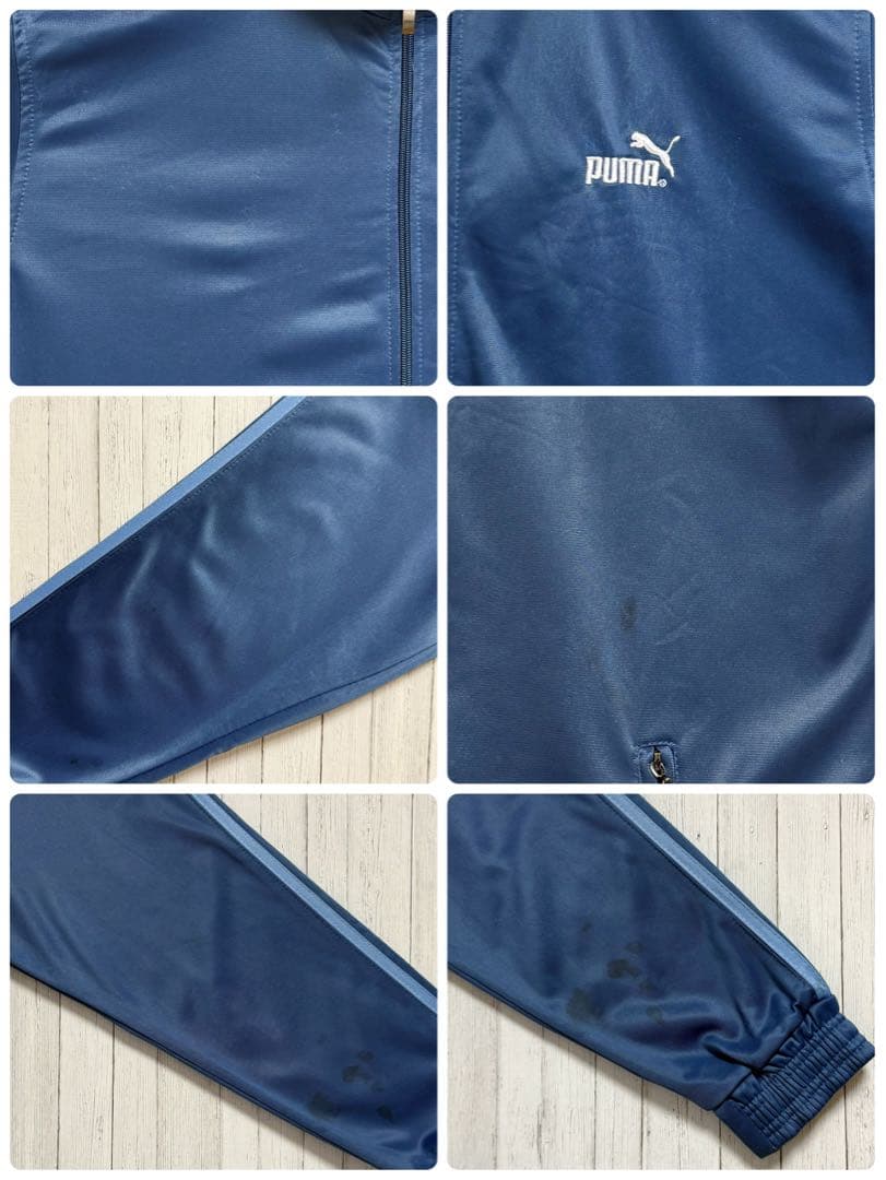 PUMA　プーマ　トラックジャケット　ジップアップ　ブルー　刺繍ロゴ　XL