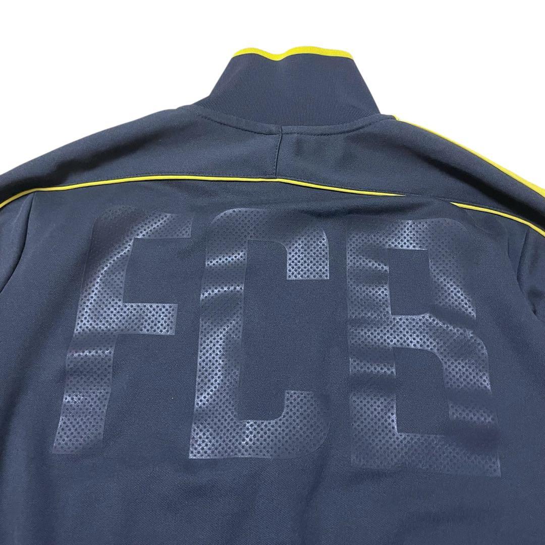 NIKEバルセロナトラックジャケットFCB刺繍ロゴ黒黄サッカー古着XL
