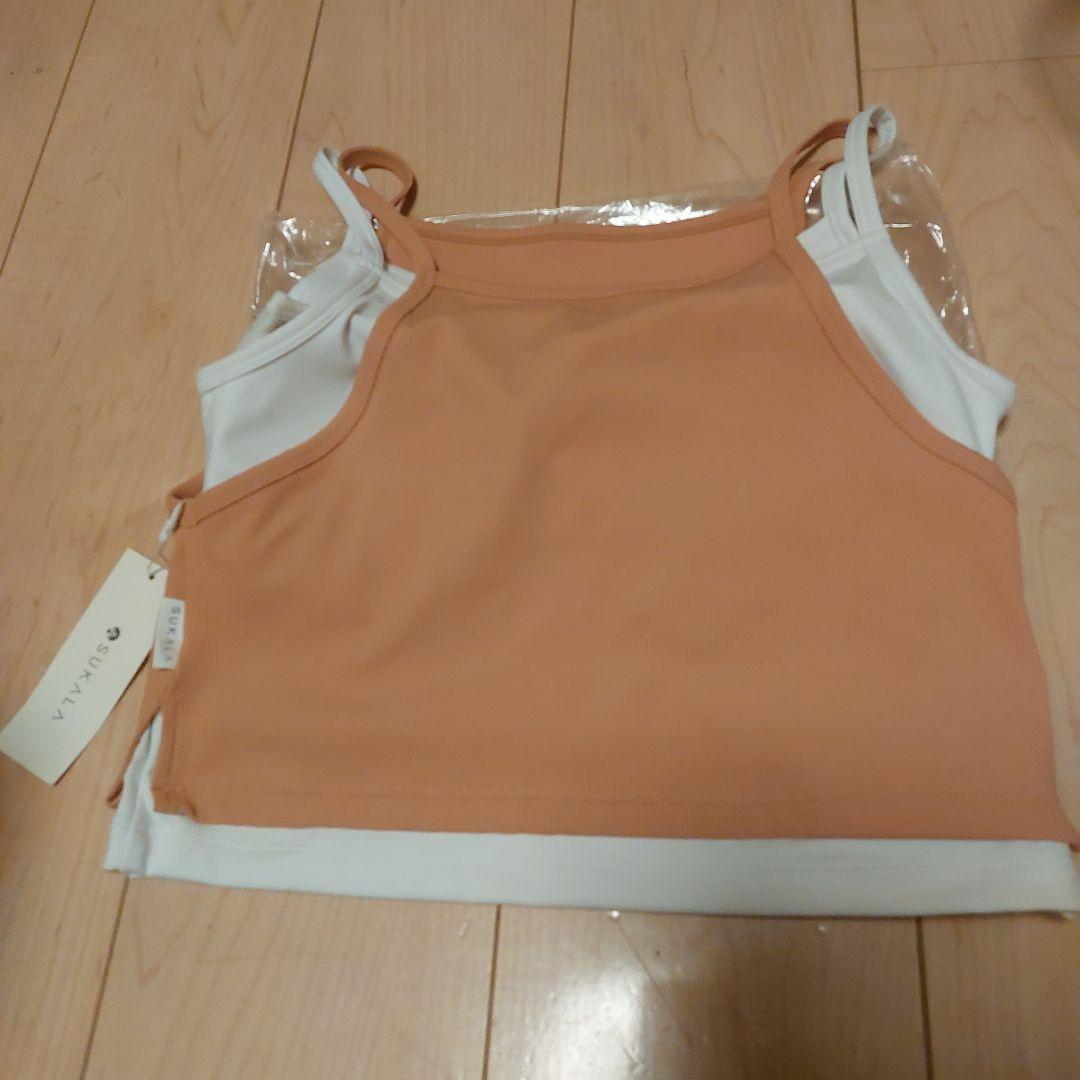 スカーラ　リブコンビショートタンクトップ　Mサイズ