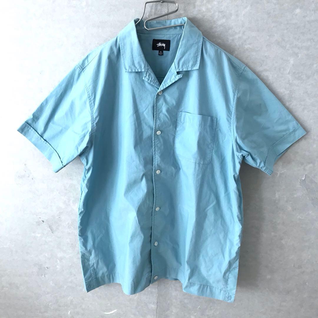 STUSSY シャーク ボーリングシャツ 美品 希少 ブルー ＸＬ