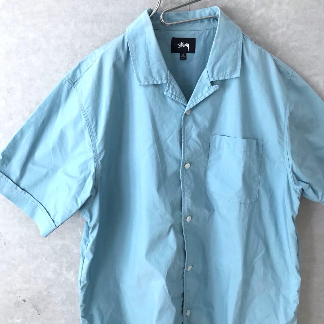 STUSSY シャーク ボーリングシャツ 美品 希少 ブルー ＸＬ