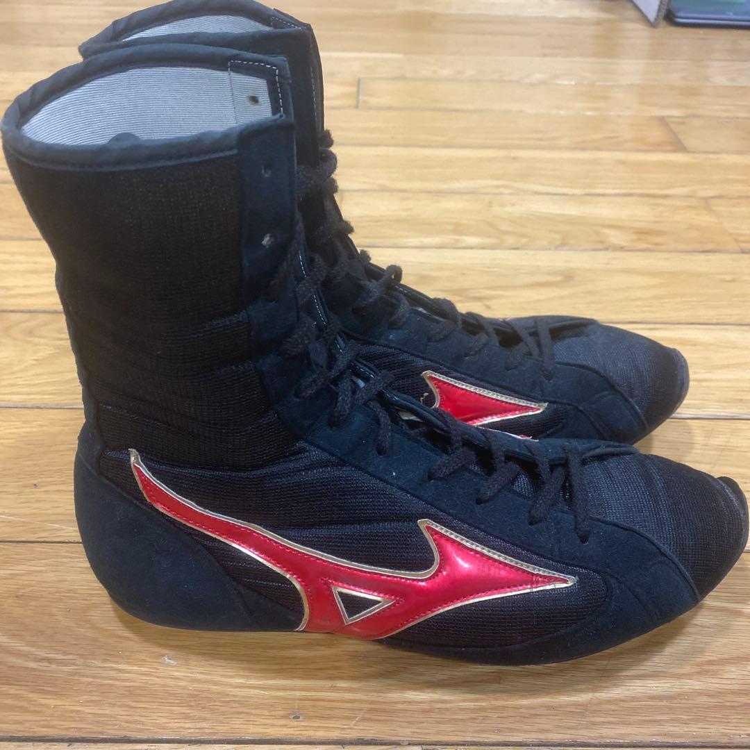 MIZUNO ボクシングシューズ　黒×赤金　27.5cm
