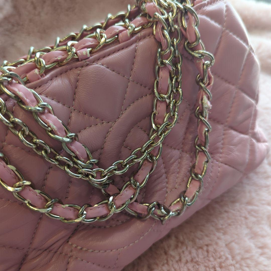 CHaNEL ピンク キルティング チェーンショルダー