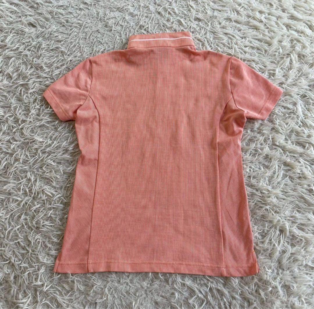 美品】Munsingwear ポロシャツ スパンコール ピンクストライプ ゴルフ