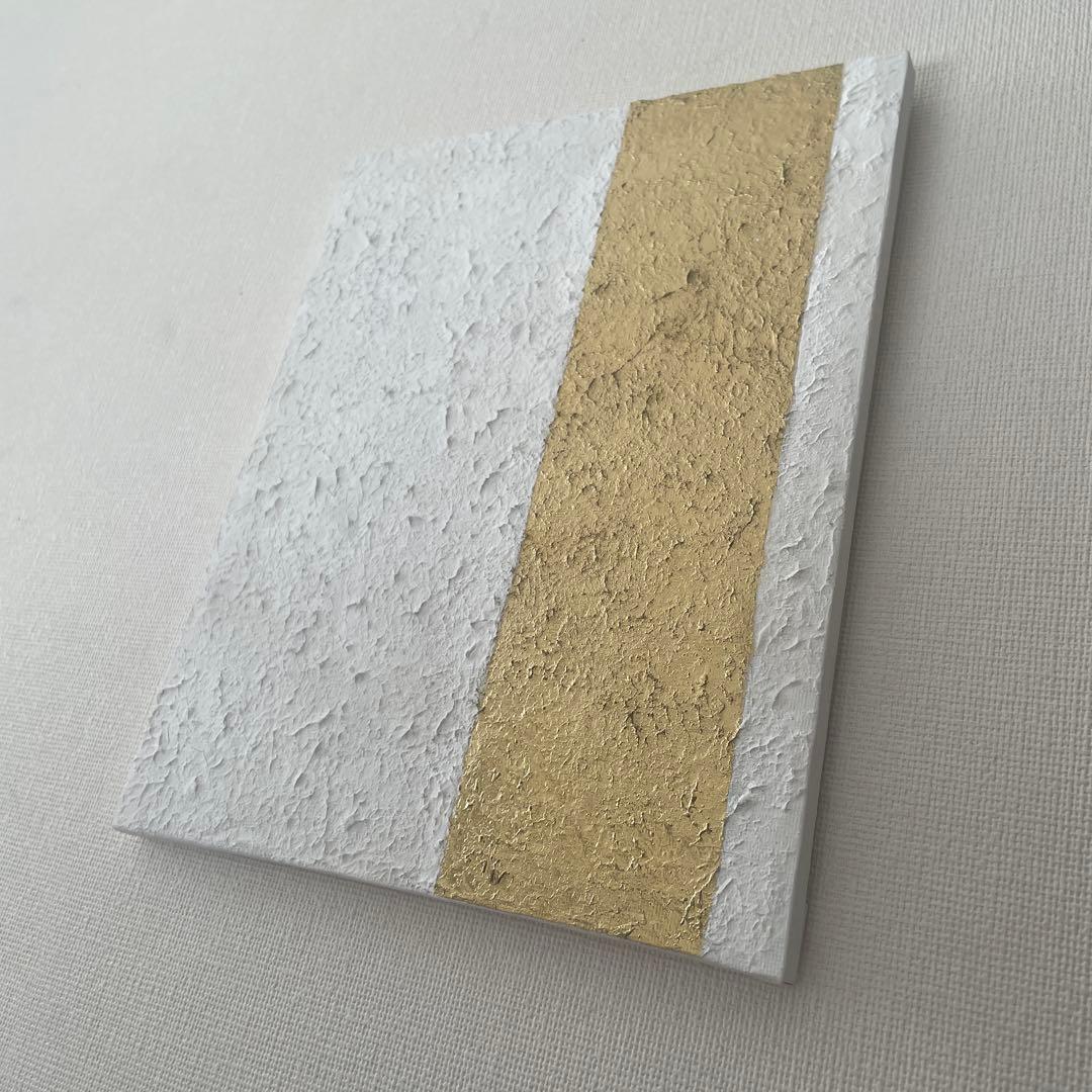 白と金の抽象画｜現代アート　絵画　壁掛け　シンプル　北欧　原画　ストリートアート