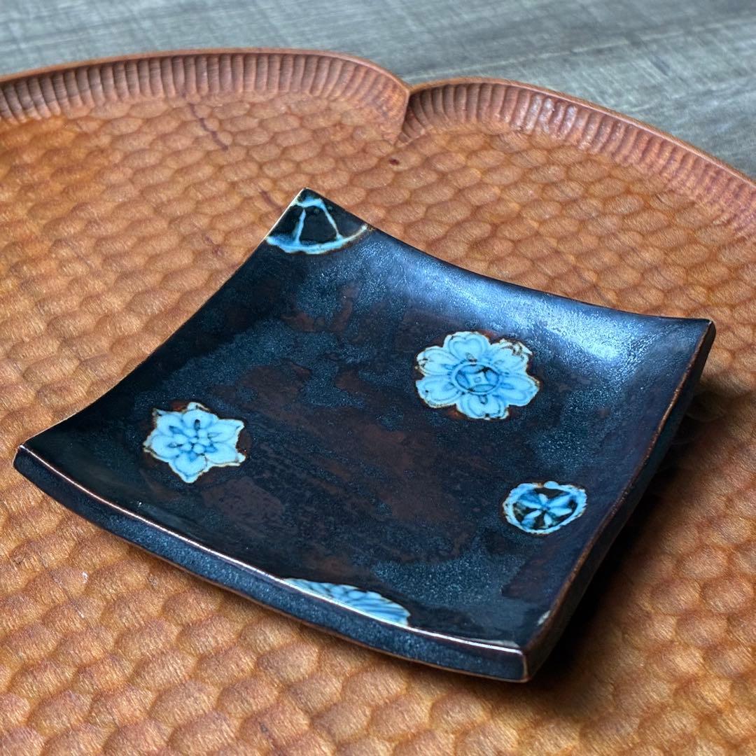 【極美品】muddy 真泥 村山朋子さん 花柄小鉢＆角皿セット