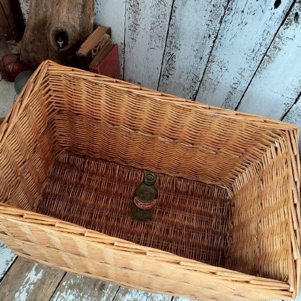ヴィンテージ 大きな ウィロー バスケット 33×52×32cm かご カゴ 柳