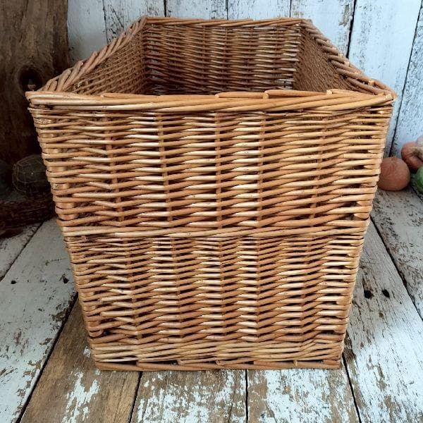 ヴィンテージ 大きな ウィロー バスケット 33×52×32cm かご カゴ 柳