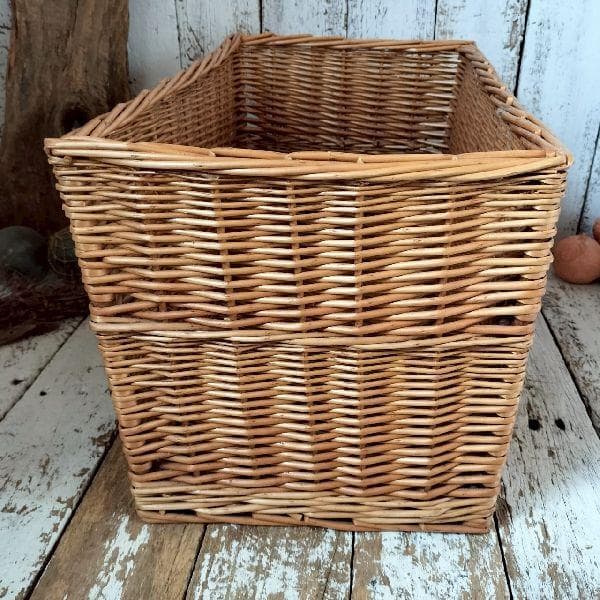 ヴィンテージ 大きな ウィロー バスケット 33×52×32cm かご カゴ 柳