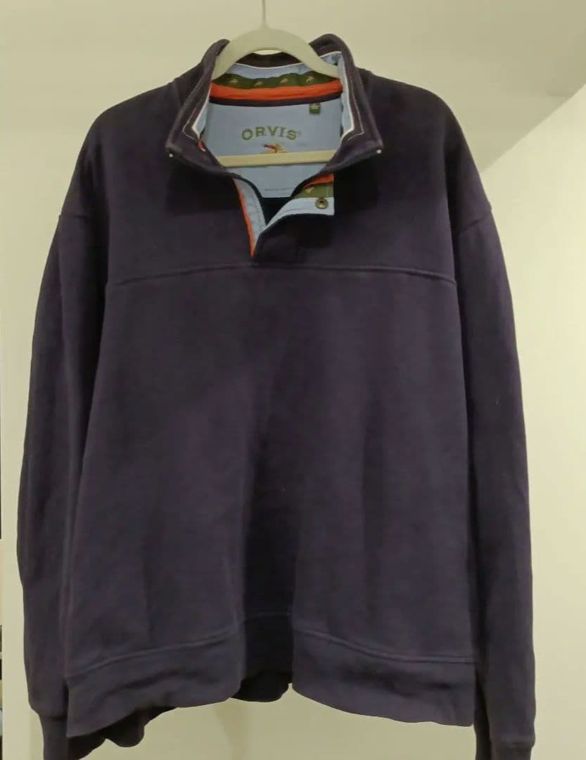 ORVIS　ハーフジップスウェット　オービス　フライ柄　XL　フライフィッシング