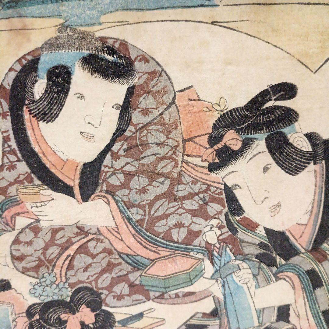 浮世絵版画、四季の詠おさな遊、渓斎英泉画、文政頃（1818～1829)出版