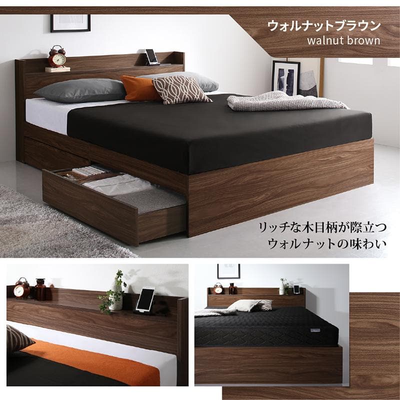 最安値！マットレスなし セミダブルベッド 収納 コンセント 送料込み！ 25