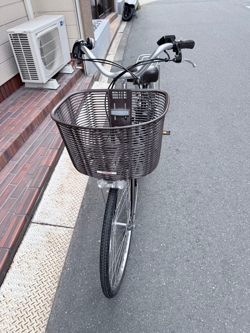 大阪府　ヤマハ　電動アシスト自転車 ネイビー 前カゴ付き