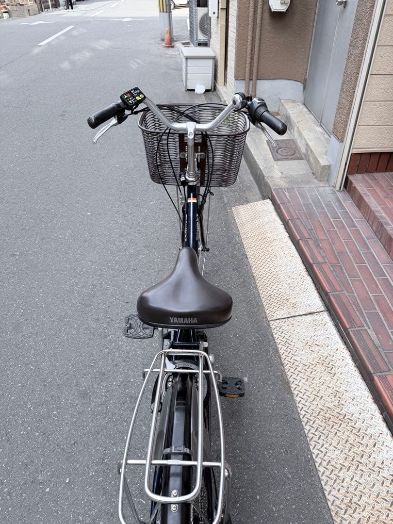 大阪府　ヤマハ　電動アシスト自転車 ネイビー 前カゴ付き