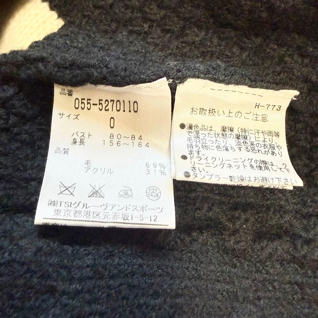 パーリーゲイツ ウール混 ケーブルニット セーター バイカラー ゴルフウェア 0