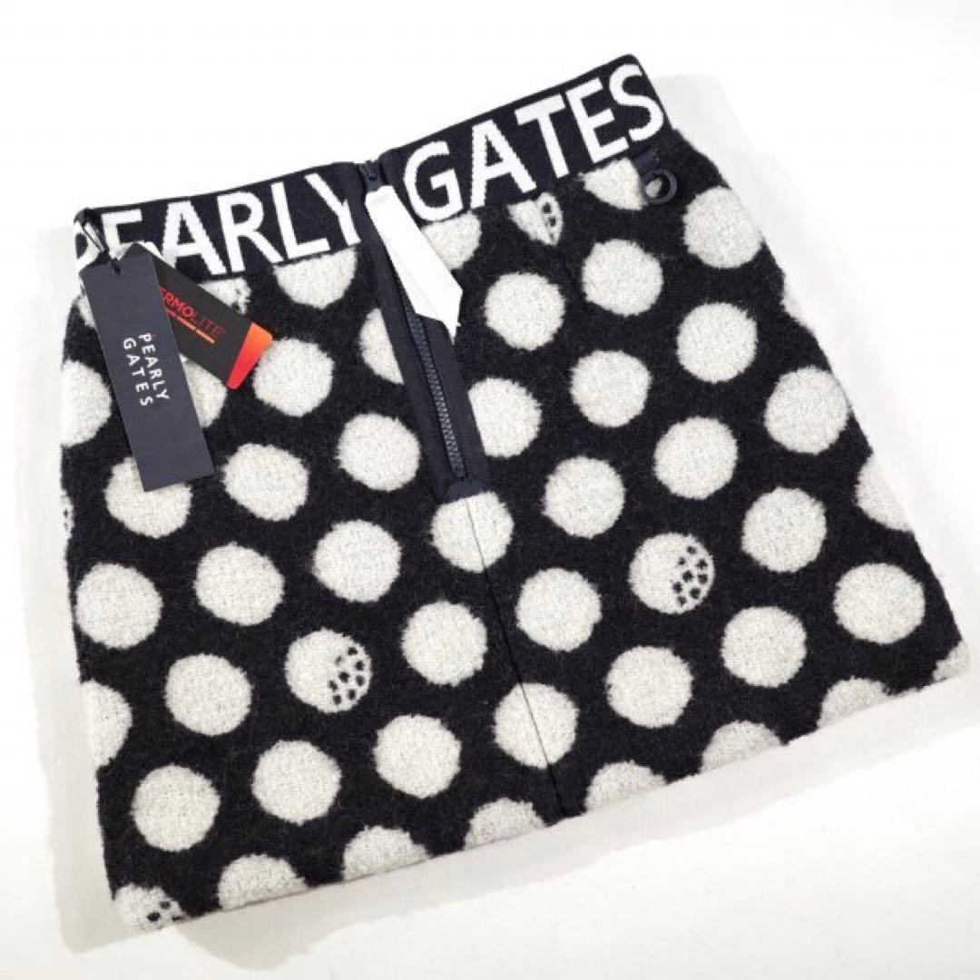 【PEARLY GATES】秋冬 ドット柄 THERMOLITE スカート0番S