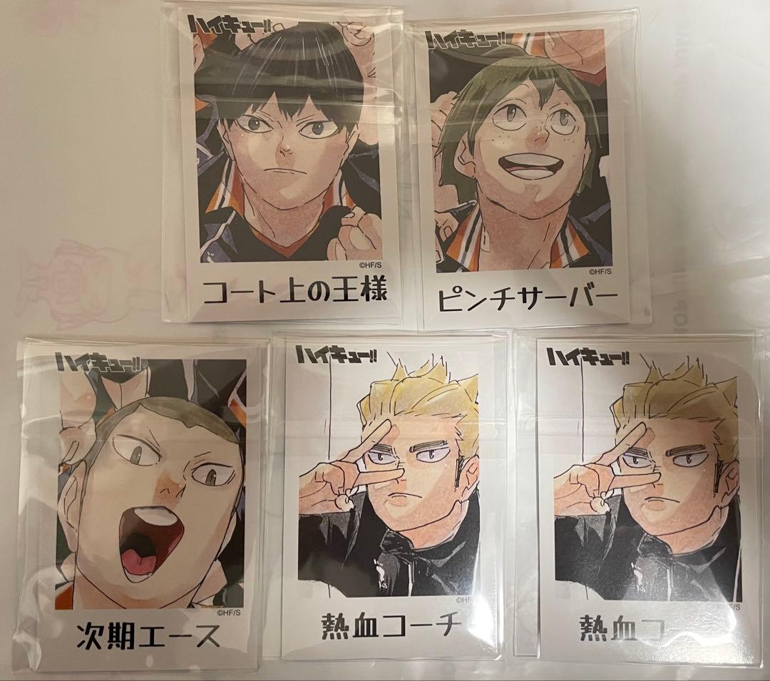 ハイキュー 烏野羽クッキー 両面イラストカード5枚