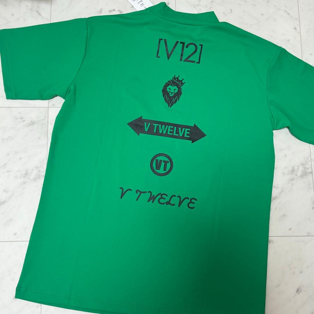 新品　v12 メンズゴルフウェア　モックネック L グリーン