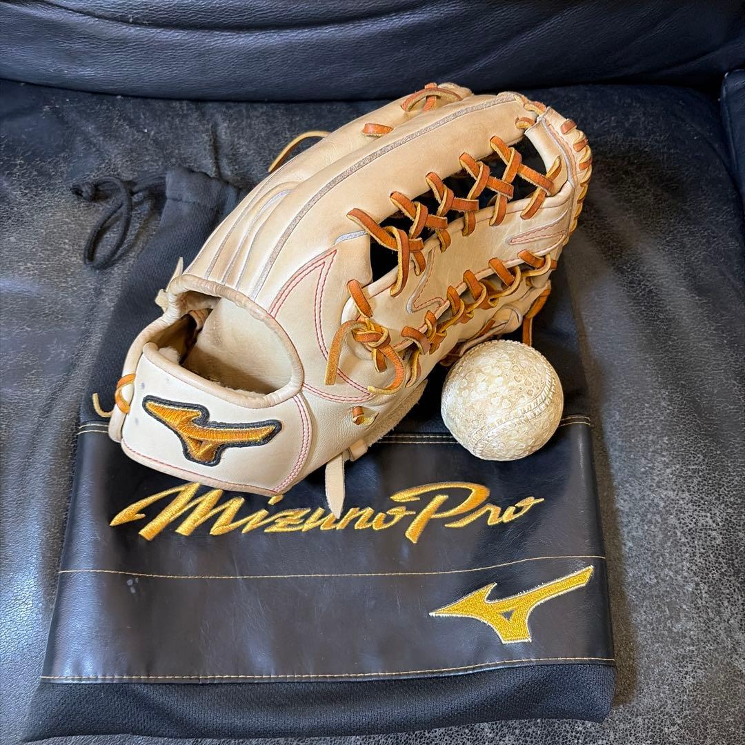 MizunoPro classic 軟式グローブ キャメル　袋・軟式ボール付き
