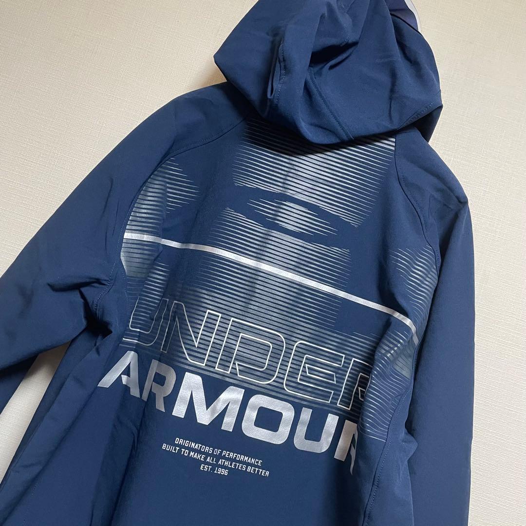 新品　アンダーアーマー ビッグロゴ&マーク・パーカーブルゾン「LGサイズ」①