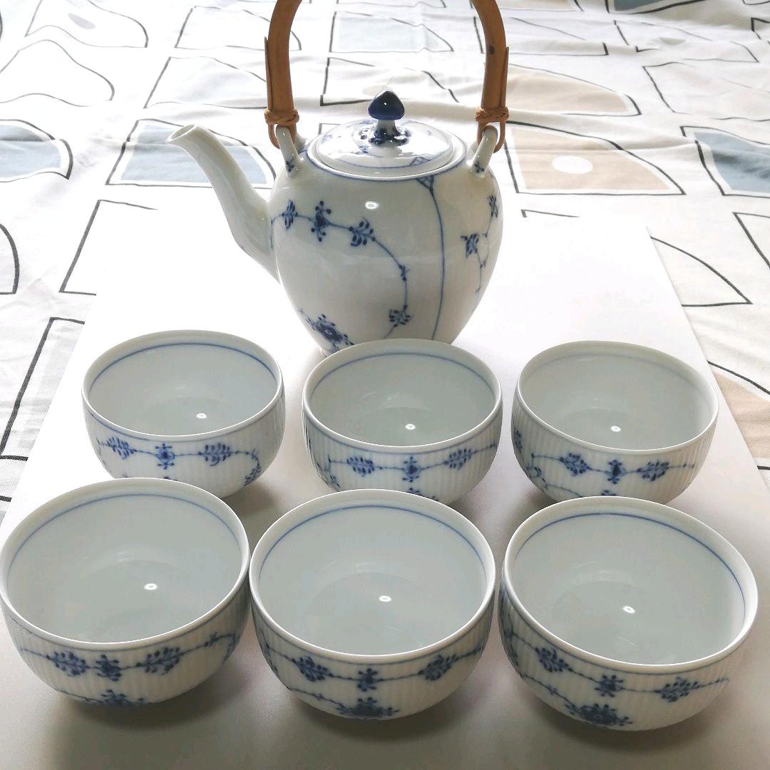 未使用品♥ロイヤルコペンハーゲン急須＆湯呑6客セット