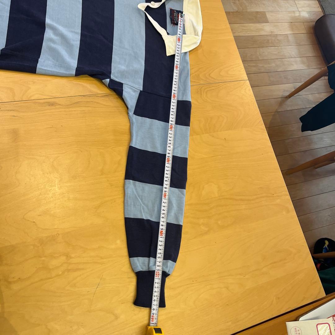 2000円引 Canterbury ラガーシャツ 青/白　ビンテージ