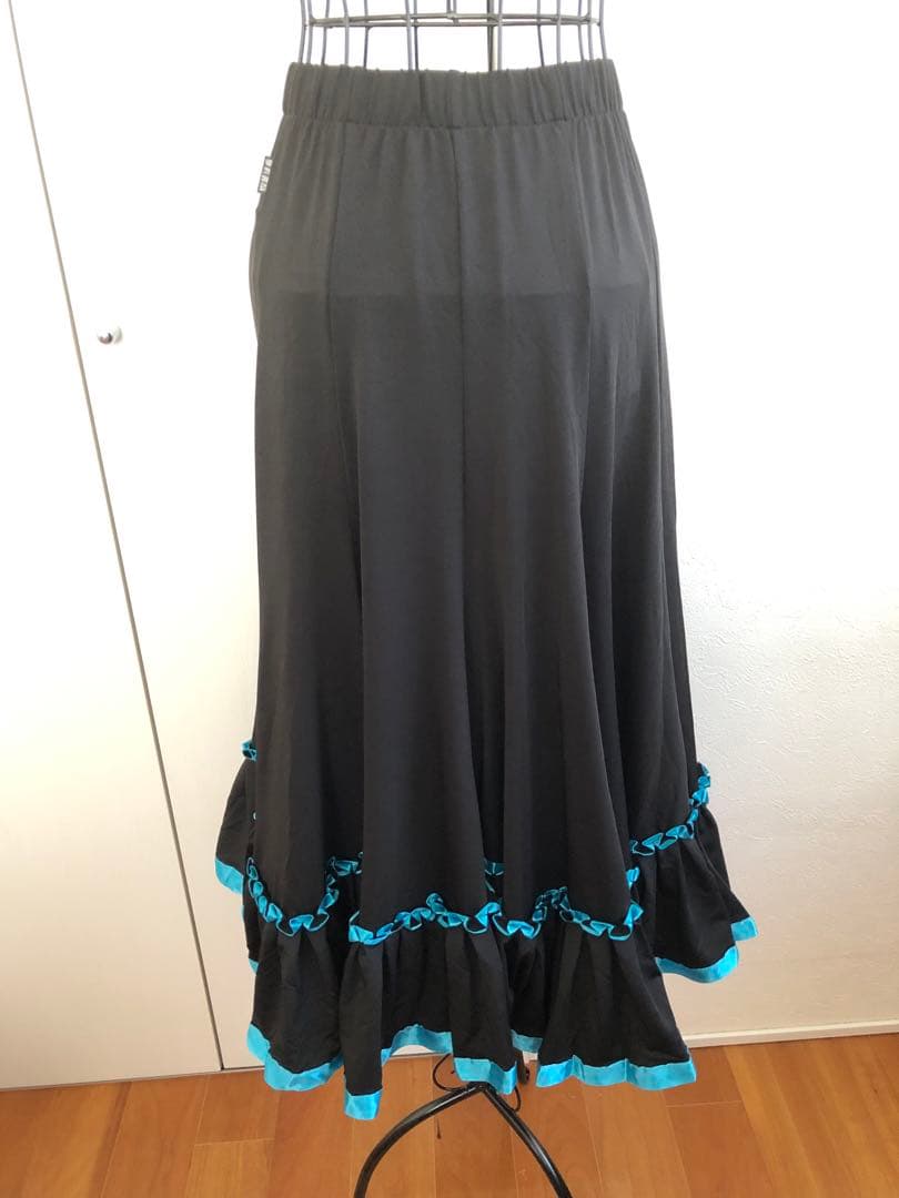 新品❣️未使用❣️ ❤️社交ダンス　ミディアムスカート　ブルーリボン❤️