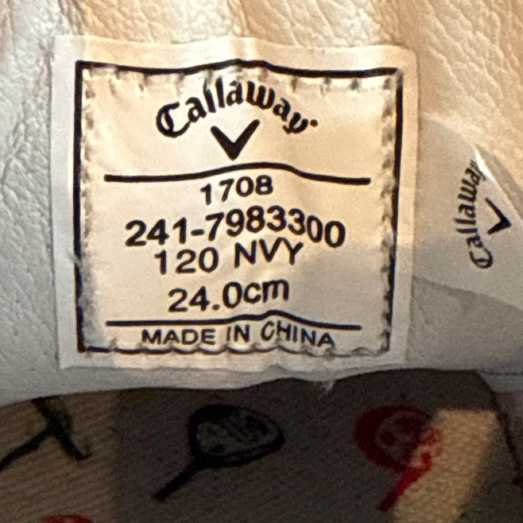 美品★Callaway ゴルフシューズ★ネイビー★保管袋★シルバーラメ靴紐付